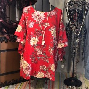 NWT Red Bobeau top
